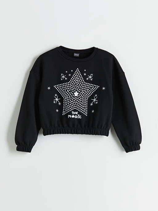 Bisiklet Yaka K?z ?ocuk Sweatshirt