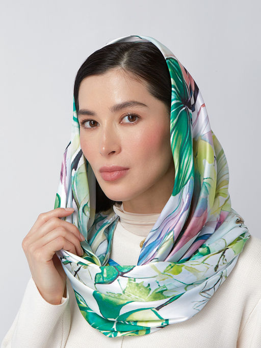 Большой, мягкий, тонкий и очень нежный двусторонний палантин с рисунком - Tantino фото 2