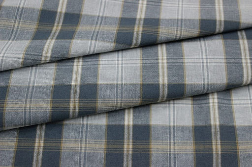 Вареный (стираный) хлопок Клетка цв.св.серый/серо-лазурный, ш.2.54м, хл-100%, 125гр/м.кв - Купава фото 3