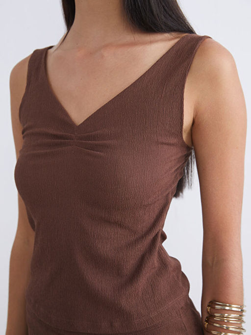 V Yaka Dokulu B?zg?l? Bluz