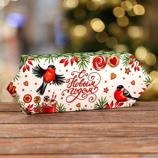 Цена за 5 шт. Подарочная коробка Конфета Снегири, 10 х 20 х 4,3 см - Simaland фото 6