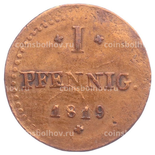 Монета 1 пфенниг 1819 года Гессен-Дармштадт