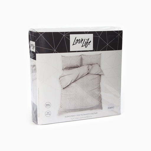Постельное бельё LoveLife Tufting дуэт Орнамент 143*215см-2шт,230*240см,50*70см-2шт, цвет серый, 110 г/2  фото 5