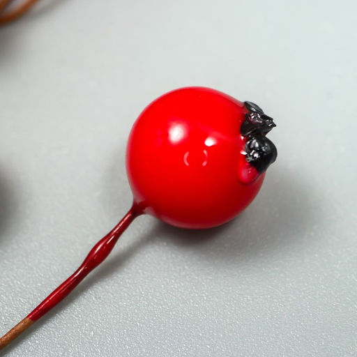 Цена за 10 шт. Декор для творчества «Ягодка - боярышник», красный, 7×1 см