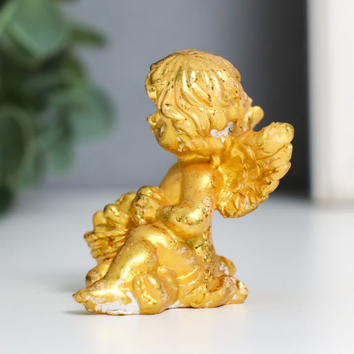 Фигурка полистоун Ангел с сердцем, золото, 4.5?4.5?5.7 см, МИКС