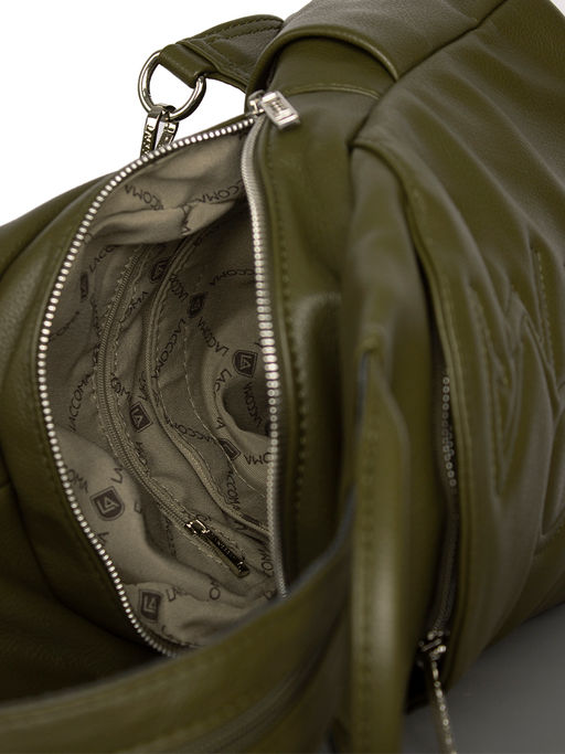 LACCOMA рюкзак Адель-24-L815-хаки эко кожа хлопок фото 4