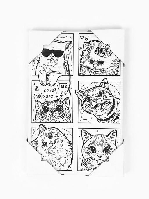 Картина по номерам Смешные котики, 20?30 см