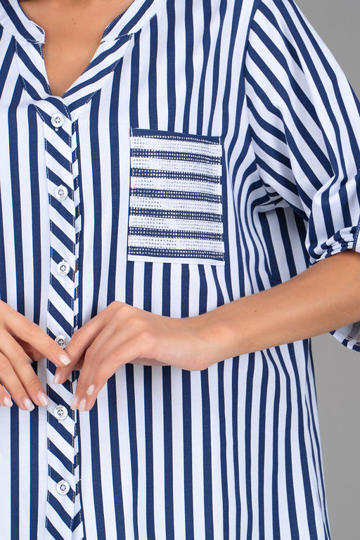 Рубашка Кристэль (полоска/стразы) - Эльза фото 2