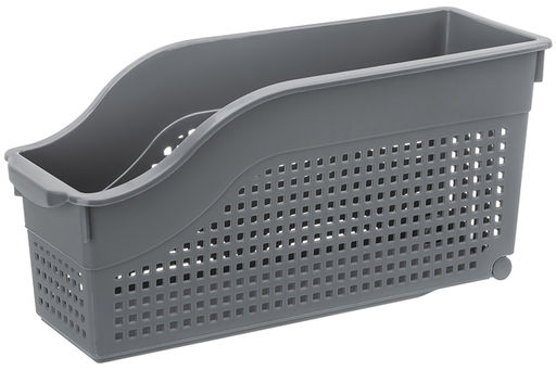 Контейнер хозяйственный 35,5*13*17 см Лофт серый на колесах узкий (модель - 621018)