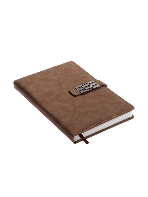 Ежедневник недатированный формат А5, с хлястиком, 112 листов, линия, пвх, коричневый - Simaland фото 2