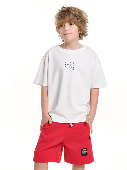 Шорты для мальчика свободного кроя 22-7636 красный - Mini maxi фото 2