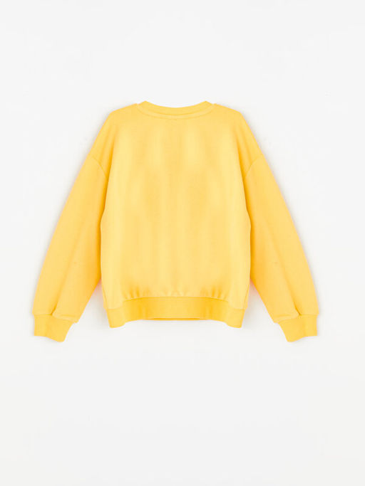 Bisiklet Yaka Bask?l? Uzun Kollu K?z ?ocuk Sweatshirt - Waikiki фото 2