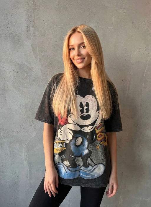 K13418 Футболка OVER SIZE (хлопок) ЧЕРНЫЙ