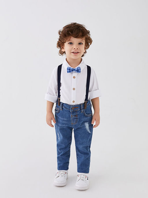 Uzun Kollu Basic Erkek Bebek G?mlek ve Papyon 2li Tak?m - Waikiki фото 2