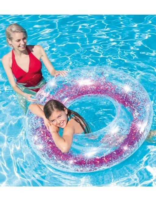 Круг Transparent Glitter 119см, 2 цвета, от 9-ти лет INTEX
