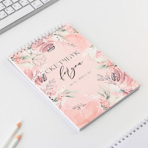 Скетчбук А5, 40 л 100 г/м2 Цветы - Artfox фото 7