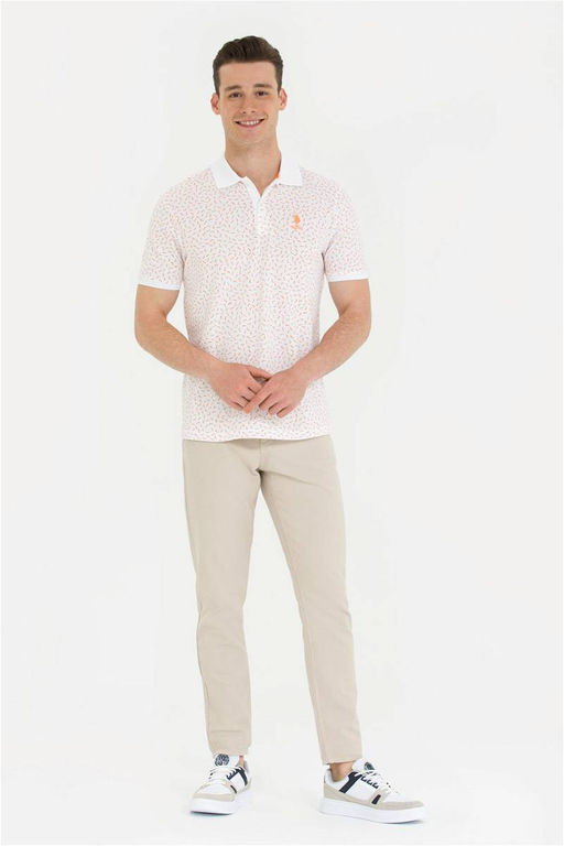 Мужская оранжевая футболка с воротником-поло - U.s. polo assn фото 11