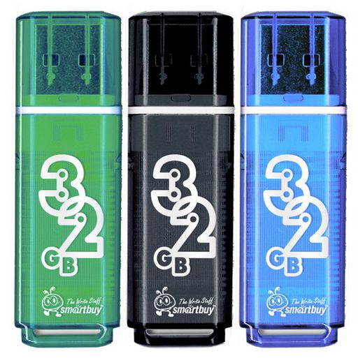 Флеш-накопитель 32Гб "Smartbuy Glossy " Blue