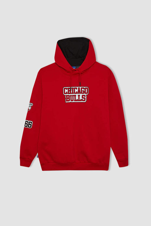 DeFactoFit Толстовка свободного покроя с капюшоном NBA Chicago Bulls фото 8
