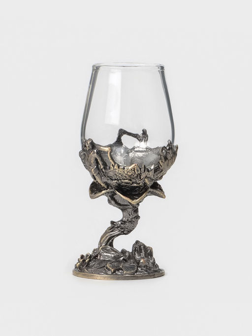 Рюмки для водки «Рыбалка», подарочный набор на 3 персоны, 50 мл, стекло, металл, цвет бронза