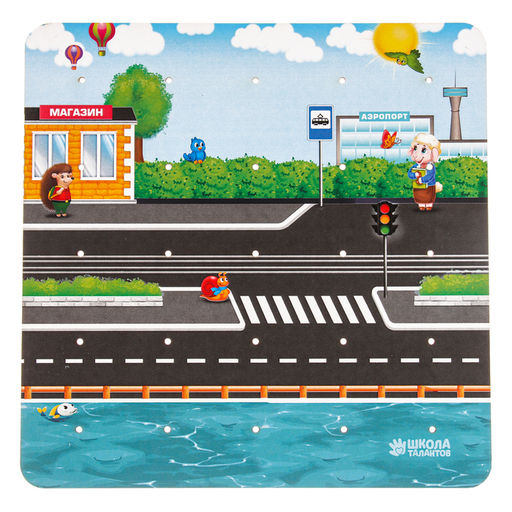 Настольная игра. Геоборд с доп. элементами Машинки 20х20 см - Лесная мастерская фото 11