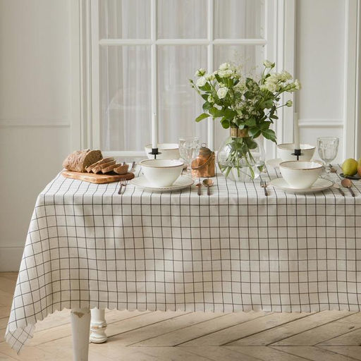 Скатерть «Доляна. Клетка», 145×200±3 см,100% п/э, рогожка 130 г/м