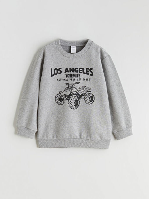 Bask?l? Erkek ?ocuk Sweatshirt ve E?ofman Alt?