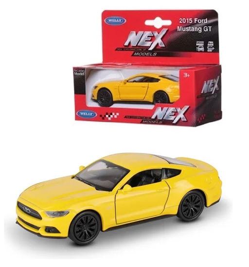 Welly. Машинка 1:38 "Ford Mustang GT 2015" желтый арт.43707W-Y