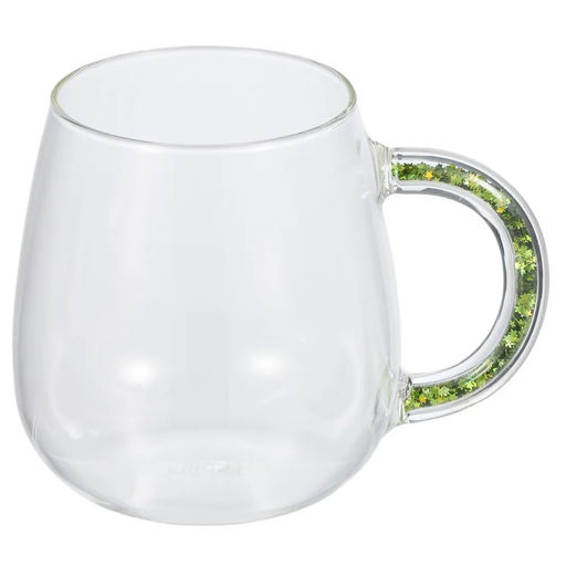 52754 GIPFEL Кружка CHRISTMAS STAR 450 мл, с декоративным наполнителем. Материал: боросиликатное стекло, ПЭТ. Цвет наполнителя: зелёный