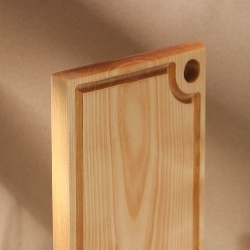 Доска разделочная деревянная с кровостоком Adelica, 26×16×2 см, покрыта маслом, цельная берёза