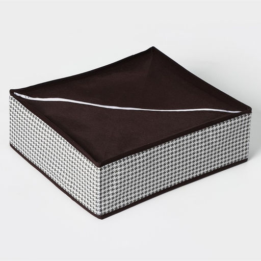 Органайзер для хранения белья Доляна Вилли, 18 ячеек, 353012 см, бело-коричневый  фото 3