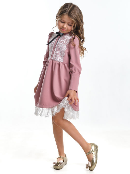 Нарядное платье с кружевной отделкой UD 6901 розовый - Mini maxi фото 6