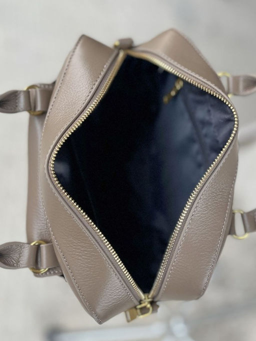 Женская кожаная сумка бочонок 3132 Хаки