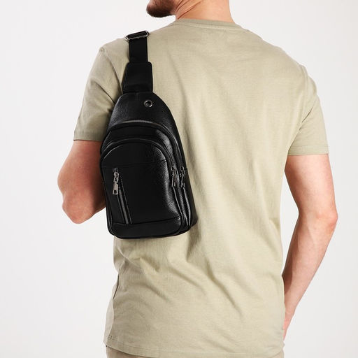 Сумка слинг, искусственная кожа, цвет чёрный - Simaland фото 4