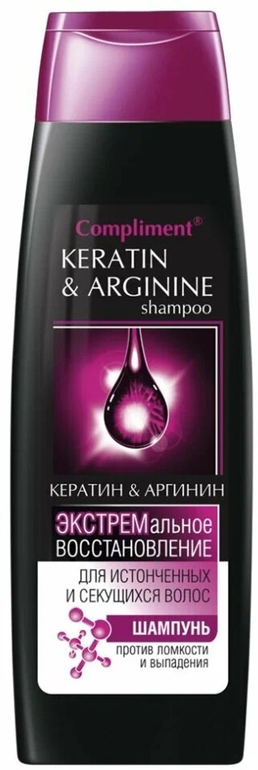 COMPLIMENT д/волос шампунь 400мл д/истонченных и секущихся "Кератин&Аргинин" Экстр.восстановление