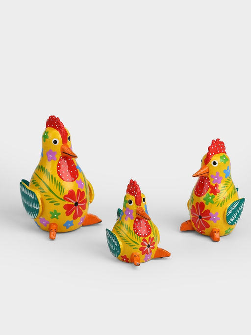 Сувенирный набор Курочки, 12 см, 10 см, 8 см, дерево