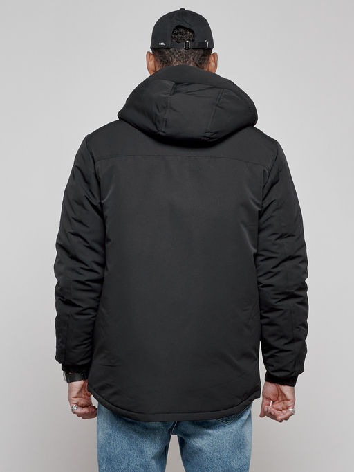 Куртка мужская зимняя с капюшоном молодежная черного цвета 88917Ch - Mtforce фото 4