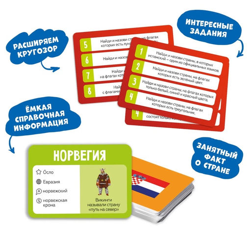 Игра настольная «Мегафлагомания», 200 карточек, МИКС