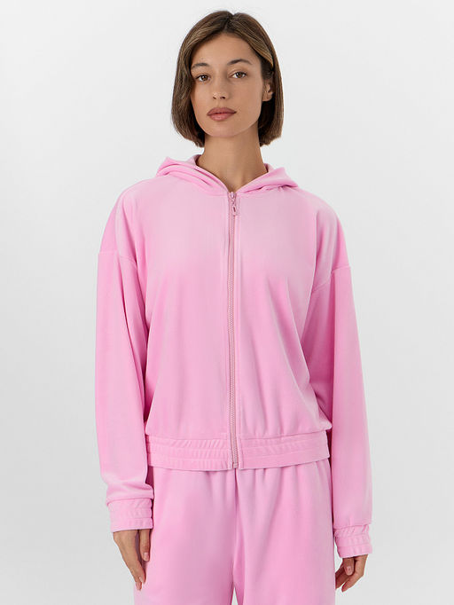 Толстовка женская велюровая розовая
