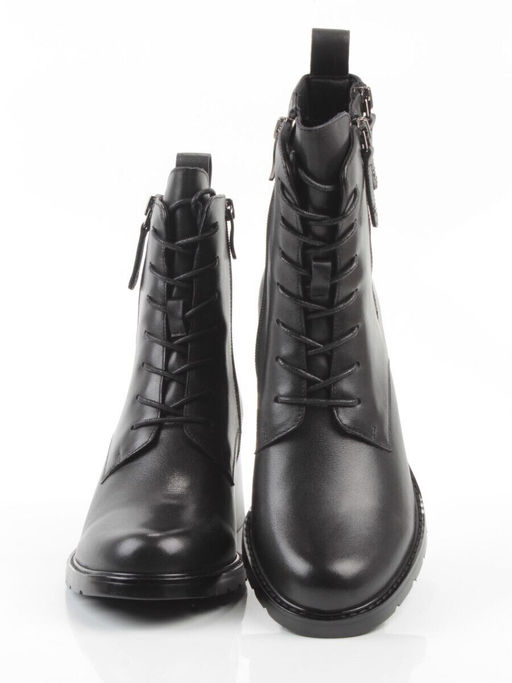 01-E102B-272A BLACK Ботинки демисезонные женские (натуральная кожа, байка)