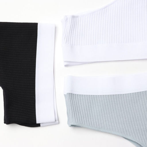 Трусы женские слипы MINAKU рубчик, набор 3 шт., размер 44-46, белые, серые, чёрные