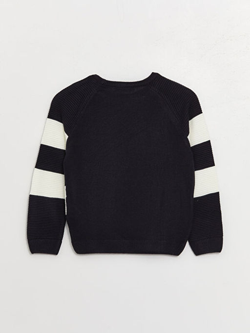 Bisiklet Yaka ?izgili Uzun Kollu Erkek ?ocuk Triko Kazak - Waikiki фото 2