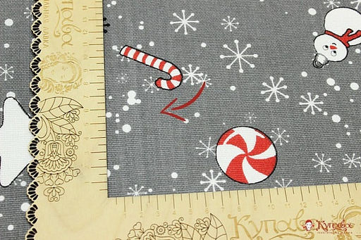 Рогожка Елочные игрушки цв.серый, СОРТ2, ш.1.5м, хлопок-100%, 165гр/м.кв - Купава фото 4