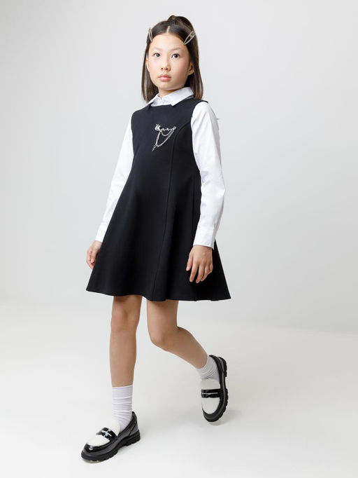 К 5933/черный сарафан для дев