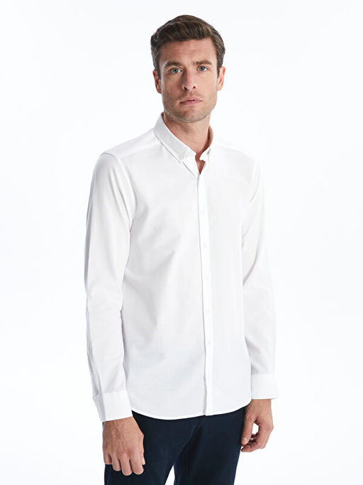 Slim Fit Uzun Kollu Oxford Erkek G?mlek