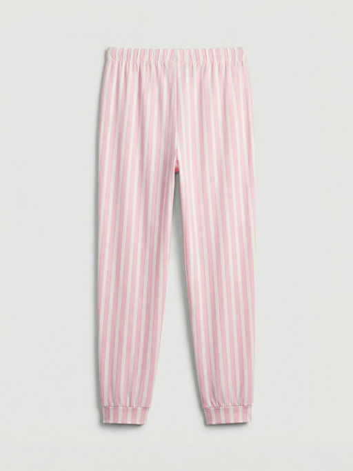 Beli Lastikli Kad?n ?izgili Jogger Pijama Alt?