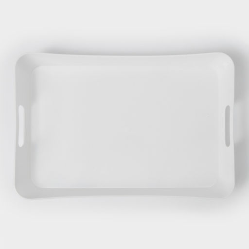 Поднос с ручками BEROSSI «Рондо», пластик, 42.2×28.2×5.2 см, белый