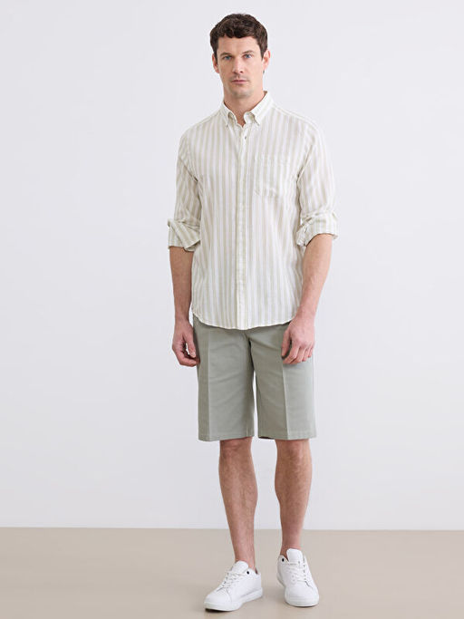 Regular Fit ?izgili Arm?rl? Erkek G?mlek