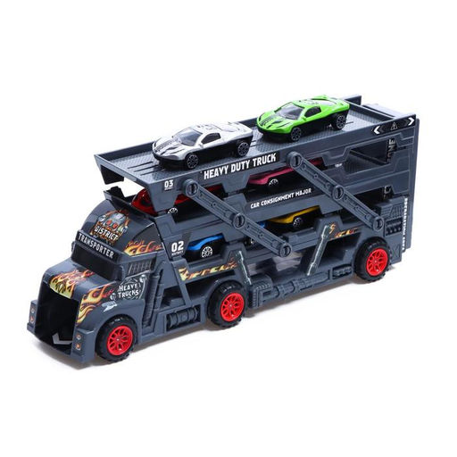 Грузовик Пламя, с 6 металлическими машинами и запуском, МИКС - Simaland фото 7