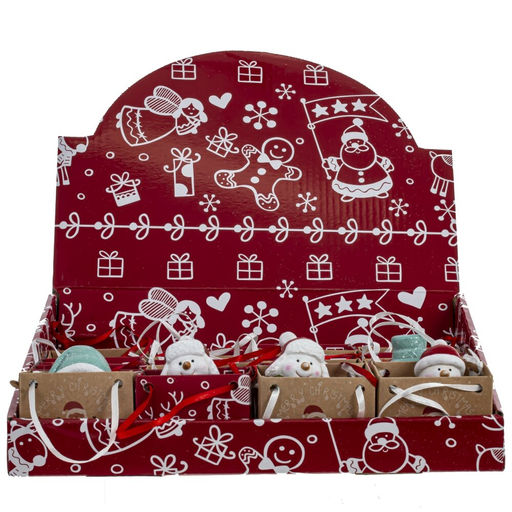 Фигурка декоративная "Снеговик" / "Пингвин" (блок 24шт), L3,5 W3 H6,5 см, 6в.